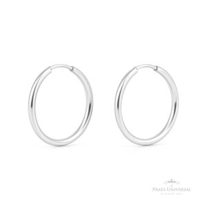 Argola Redonda Fina N1 em Prata - Prata Universal