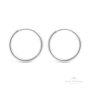 Argola Redonda Fina N2 em Prata - Prata Universal