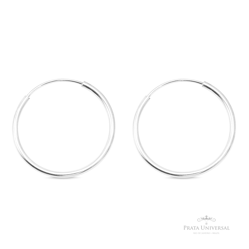 Argola Redonda Fina N3 em Prata - Prata Universal Argola Redonda Fina N3 em Prata - Prata Universal