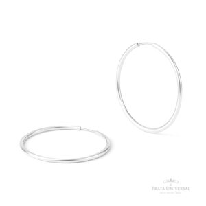 Argola Redonda Fina N7 em Prata - Prata Universal