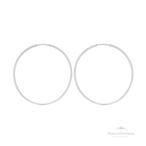 Argola Redonda Fina N7 em Prata - Prata Universal