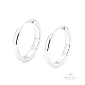 Argola Redonda Meia Cana N1 em Prata - Prata Universal