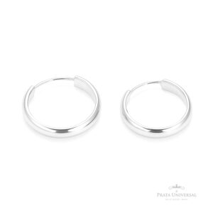 Argola Redonda Meia Cana N1 em Prata - Prata Universal