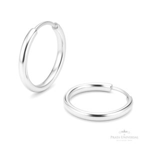Argola Redonda Meia Cana N2 em Prata - Prata Universal
