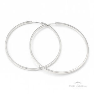 Argola Redonda Retangular N6 em Prata - Prata Universal