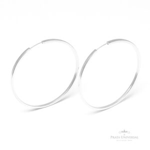 Argola Redonda Retangular N6 em Prata - Prata Universal