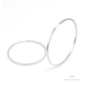 Argola Redonda Retangular N7 em Prata - Prata Universal