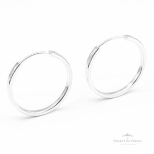 Argola Retangular N3 em Prata - Prata Universal