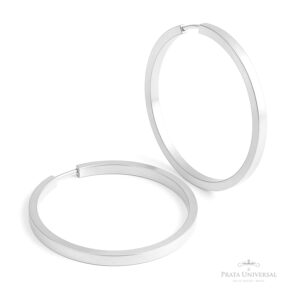 Argola Retangular N4 em Prata - Prata Universal