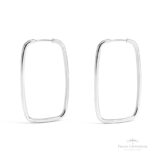 Argola Retângulo Quadrada em Prata - Prata Universal