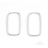 Argola Retângulo Quadrada em Prata - Prata Universal