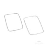 Argola Retângulo Redonda em Prata - Prata Universal