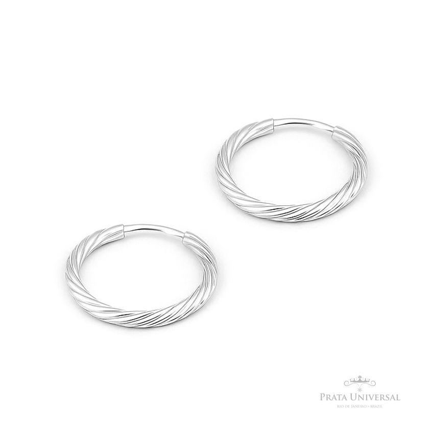 Argola Riscadinha N1 em Prata - Prata Universal Argola Riscadinha N1 em Prata - Prata Universal