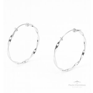 Argola Torcida N5 em Prata - Prata Universal