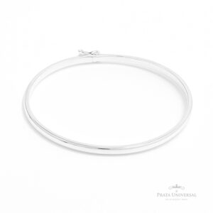 Bracelete Retangular Largo em Prata - Prata Universal