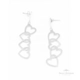 Brinco 4 Corações Vazados em Prata - Prata Universal