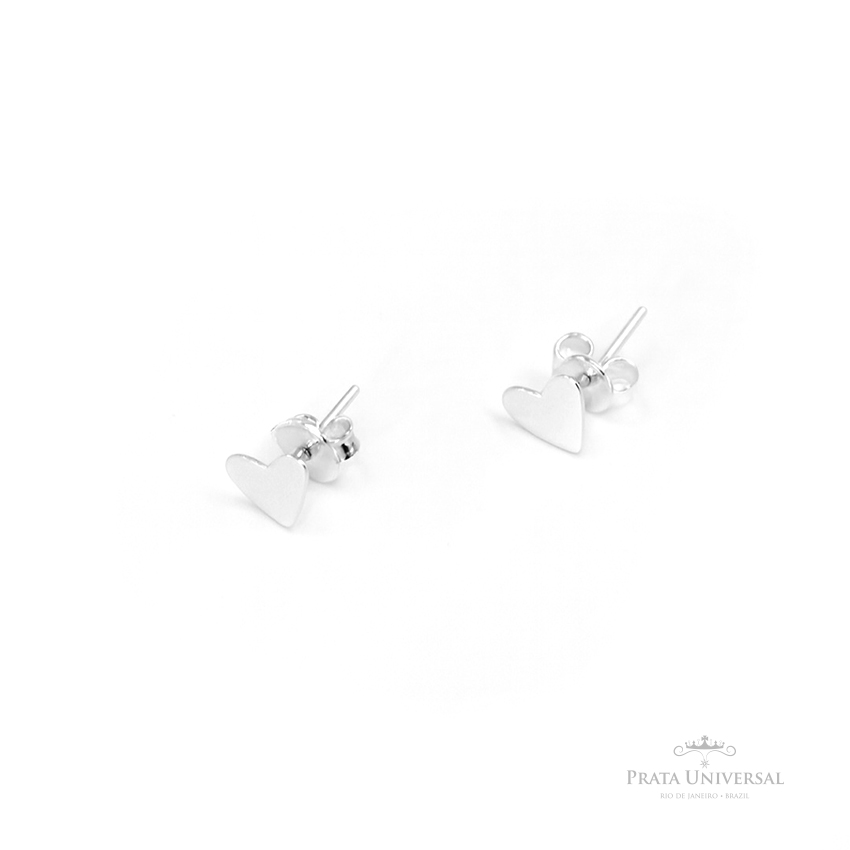 Brinco Coração Segundo Furo em Prata - Prata Universal Brinco Coração Segundo Furo em Prata - Prata Universal