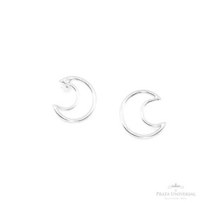 Brinco Lua Vazada P em Prata - Prata Universal