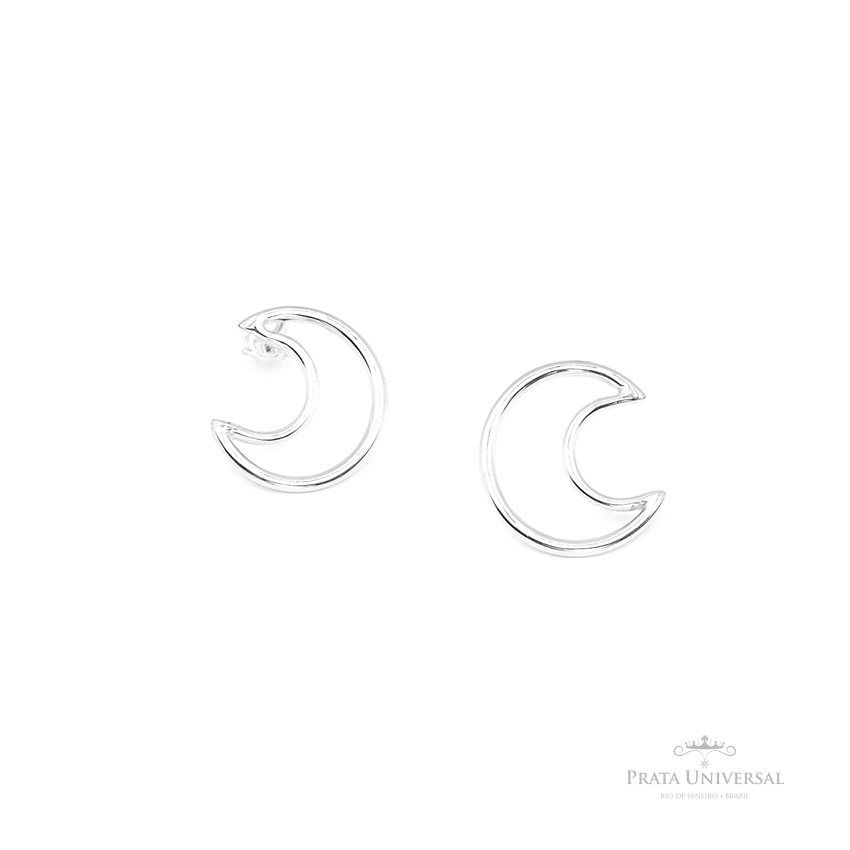 Brinco Lua Vazada P em Prata - Prata Universal Brinco Lua Vazada P em Prata - Prata Universal