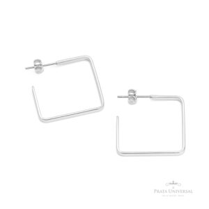 Brinco Quadrado em Prata - Prata Universal