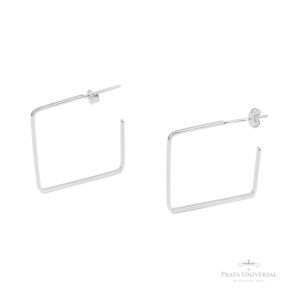 Brinco Quadrado em Prata - Prata Universal