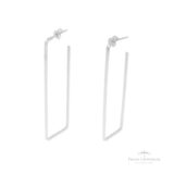 Brinco Retangular G em Prata - Prata Universal