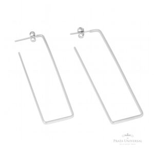 Brinco Retangular G em Prata - Prata Universal