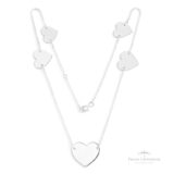 Colar 5 Corações G em Chapa Prata - Prata Universal