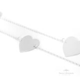 Colar 5 Corações G em Chapa Prata - Prata Universal