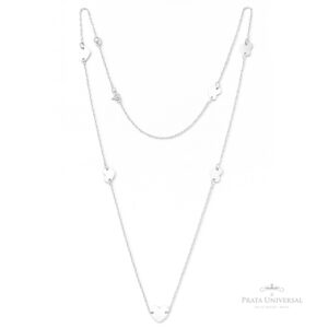 Colar 6 Corações P em Chapa em Prata - Prata Universal