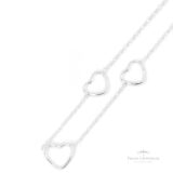 Colar 7 Corações Vazados em Prata - Prata Universal