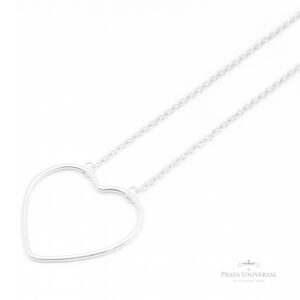 Colar Coração Único Vazado Prata - Prata Universal