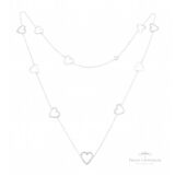 Colar Coração Vazado 70 em Prata - Prata Universal