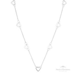 Colar Coração Vazado P em Prata - Prata Universal