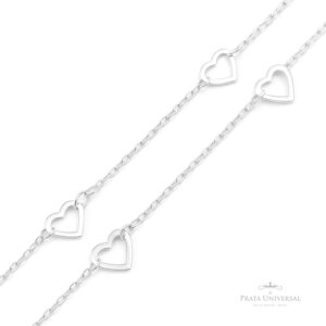 Colar Coração Vazado P em Prata - Prata Universal