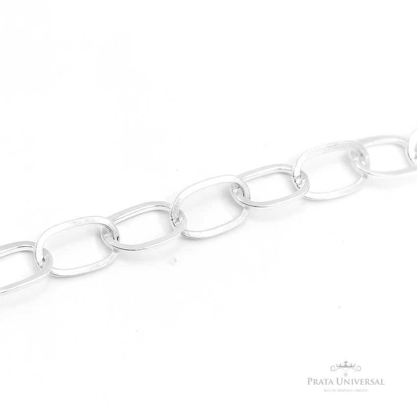 Colar Elos Ovais 45 em Prata - Prata Universal Colar Elos Ovais 45 em Prata - Prata Universal