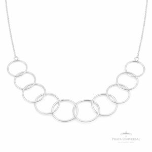 Colar Elos Redondos em Prata - Prata Universal