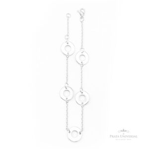Pulseira Círculo Chapa em Prata - Prata Universal