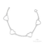 Pulseira Coração Vazado de Fio em Prata - Prata Universal