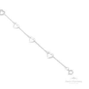 Pulseira Coração Vazado P em Prata - Prata Universal