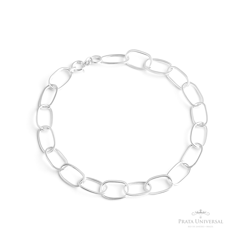 Pulseira Elos Ovais em Prata - Prata Universal Pulseira Elos Ovais em Prata - Prata Universal