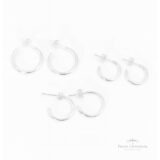 Trio Argolas Meia Cana Tarraxa em Prata - Prata Universal