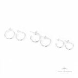 Trio Argolas Meia Cana Tarraxa em Prata - Prata Universal